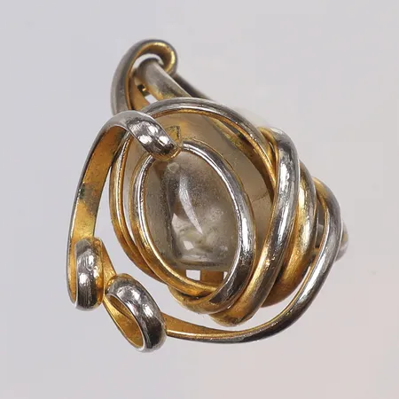 Bijouteri, ring med sten, stl 17½, bredd 2-20mm, okänd metall