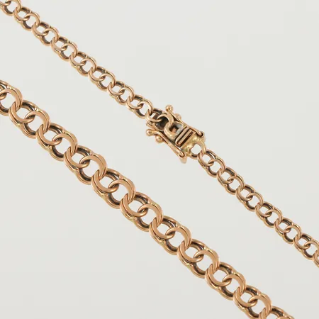 Collier Bismarck, K-E Ståhlfors Stockholm, längd 43 cm, bredd 3.3-5.3 mm, 18k.OBS! Skickas tidigast 4/8 pga. semesterstängt. Vikt: 10 g