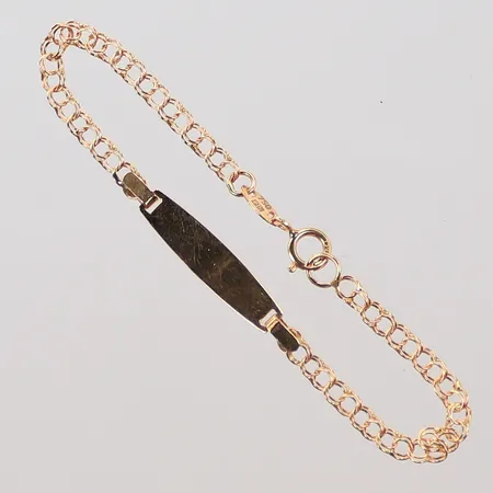 Armband med platta, längd 13,5cm, bredd 2-5mm, 18K Vikt: 1,4 g