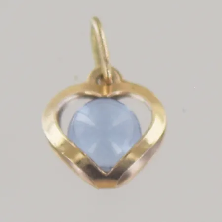 Hänge med sten, längd 1 cm, 18K  Vikt: 0,6 g