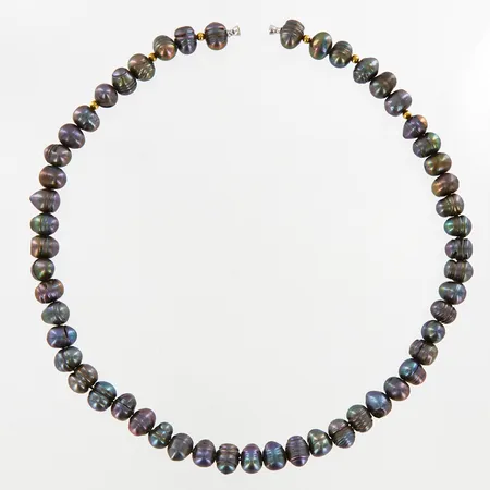 Collier med odlade pärlor ca Ø10mm, 42cm, dobbar, passar till Ole lynggaard-lås, lås ingår ej