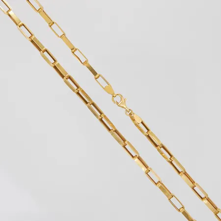 Kedja, Ankarlänk, längd:70,5cm, bredd:2,5mm, ihålig, bucklor, 18K.   Vikt: 18,6 g