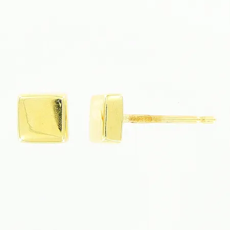 Ett par örhängen, 4,4x4,4mm, saknar stopp, 18K. Vikt: 0,5 g