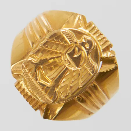 Klackring, Ø20, bredd: 5,2-18,8mm, små bucklor och djupare repor, 21K Vikt: 7,9 g