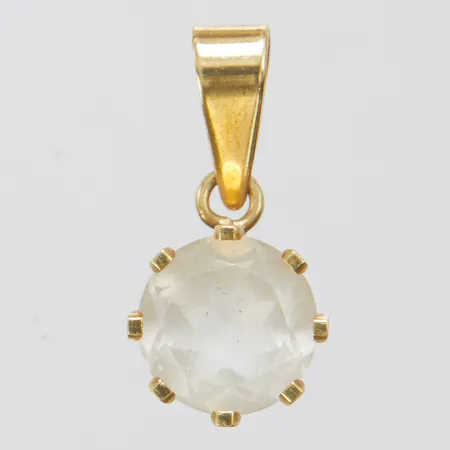 Hänge, vit sten, 17x8,8mm, 14K Vikt: 1,1 g