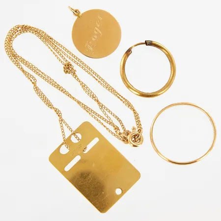 Diverse guld, defekter, gravyrer, 18K,  Vikt: 7,7 g