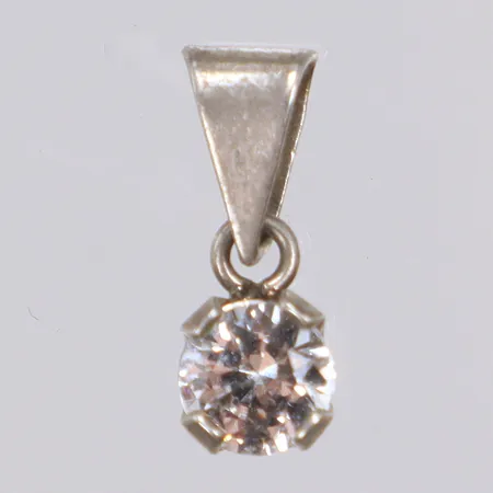 Hänge med vit sten, 12x6mm inklusive hängöglan, silver 925/1000 Vikt: 0,5 g