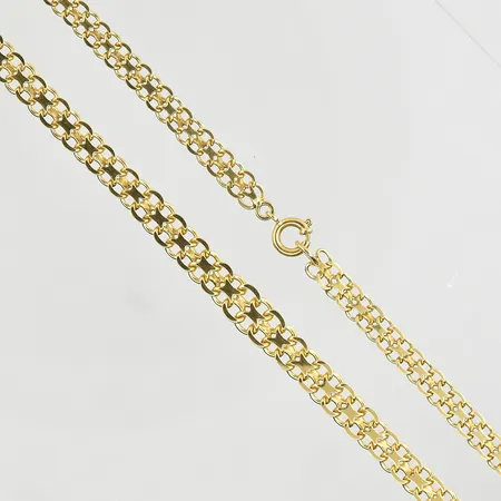 Collier X-länk, doserad, bredd 4-6 mm, längd 43 cm, 18K. Vikt: 12,3 g