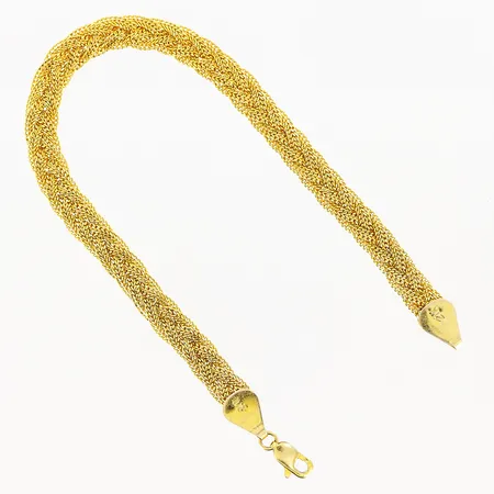 Armband, flätad modell, 19,5cm, bredd 6mm, 21K. Vikt: 11,2 g