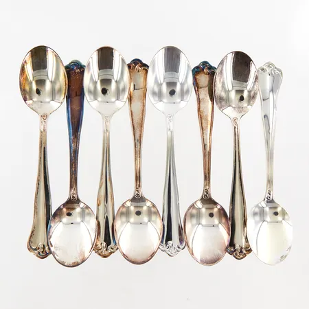 6 kaffeskedar, modell Symfoni, ca 11,5cm, 830/1000 Silver Vikt: 103,8 g