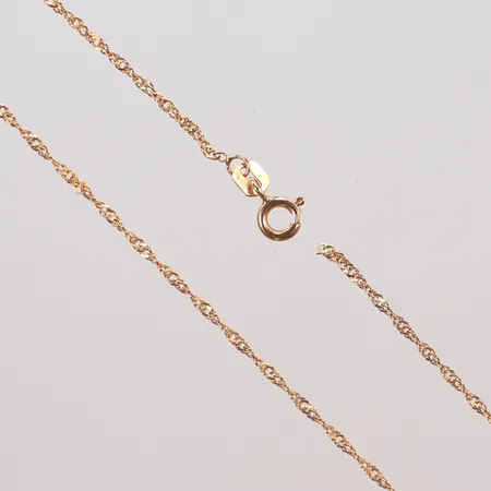 Halskedja, singapore, defekt/saknar låsögla, 18K, 1,8g Vikt: 1,8 g