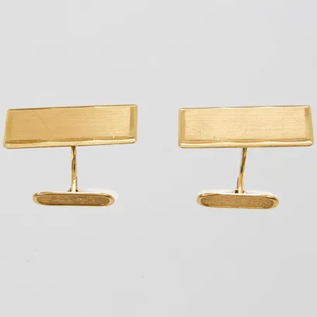 Ett par manschettknappar, 12,9x26,4mm, repad, 18K Vikt: 12,6 g