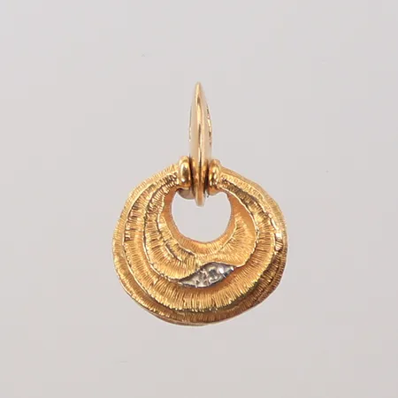 Hänge med vit sten, 20x12mm, 18K Vikt: 4,3 g
