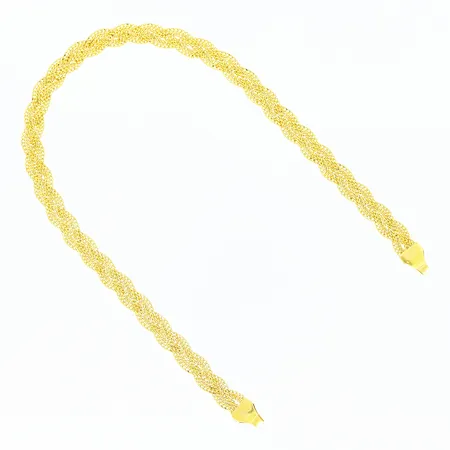 Armband, flätad modell, 18,3cm, bredd 4mm, lås saknas, 21K. Vikt: 3,8 g