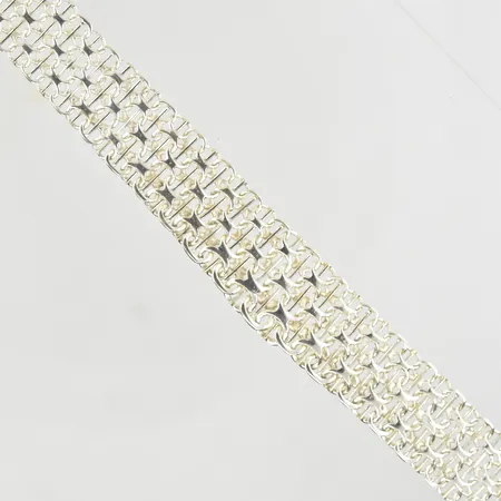 Collier X-länk med stav, Guldfynd, doserad, bredd 14-17 mm, längd 43½ cm, 925/1000 silver. Vikt: 26,8 g