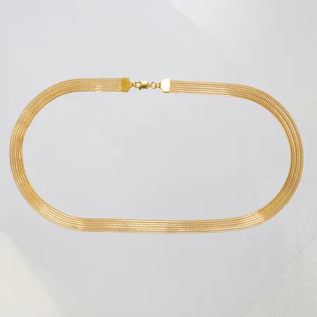 Collier, halvstel, längd: 41,8cm, bredd: 7,5mm, bucklig, 21K Vikt: 15,5 g