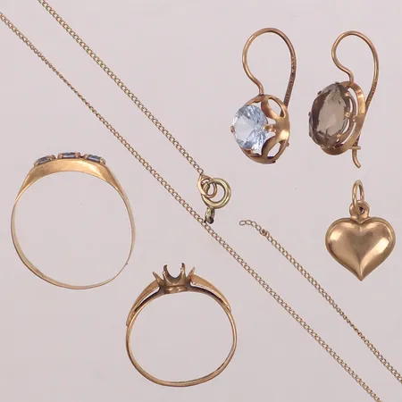 Diverse guld, med stenar, defekt, 14K Vikt: 5,9 g