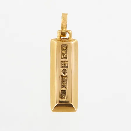 Hänge i form av guldtacka, 24mm, bredd: 6,3mm, 18K  Vikt: 3,4 g