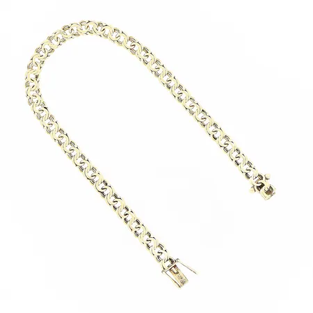 Armband Bismarck, 19,5cm, bredd 5mm, 14K. Vikt: 9,5 g