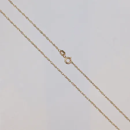Kedja Singapore, 43cm, bredd 1mm, GHA, 18K  Vikt: 1,8 g
