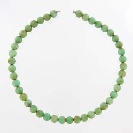 Collier med gröna/turkosa stenkulor Ø10mm, 44cm, dobbar, passar till Ole lynggaard-lås, lås ingår ej, 