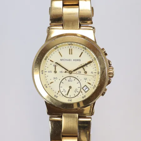 Damur Michael Kors, MK-5222, 38mm, stål/doublélänk ca 18cm, inga tillbehör, ej funktionstestad, repig