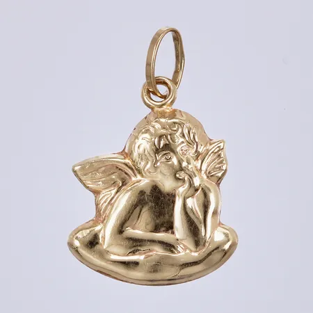 Hänge ängel, längd: ca 1,9cm, bredd: ca 12mm, 18K  Vikt: 0,6 g