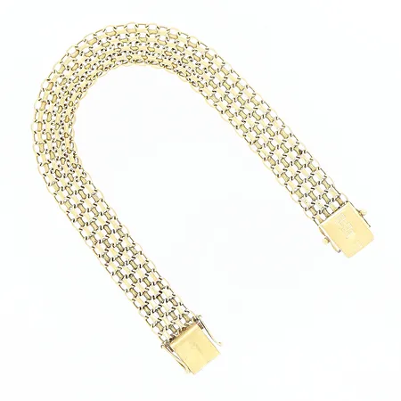 Armband X-länk, 19cm, bredd 11mm, 18K. Vikt: 16,2 g