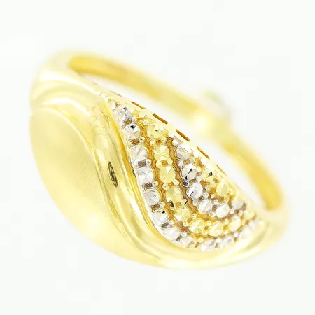 Ring, stl 18, bredd 2-9,5mm, gul/vitguld, 18K. Vikt: 1,7 g