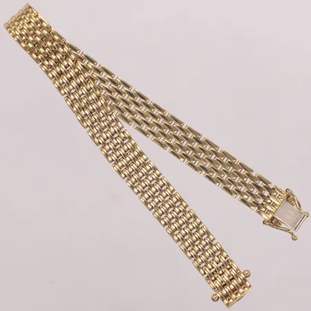 Armband, längd 18,5cm, bredd 8,6mm, stämplad Italy, 18K  Vikt: 18,8 g