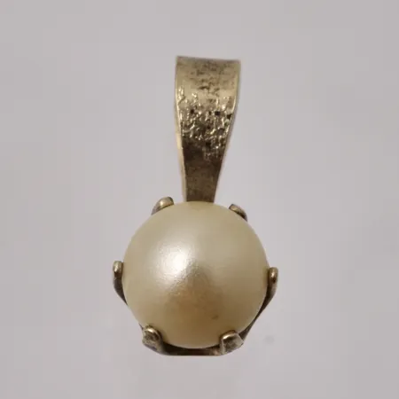 Hänge i förgyllt silver, mått 6,8x13mm, 1st pärla, mått Ø6mm, 835/1000, 0,45g.