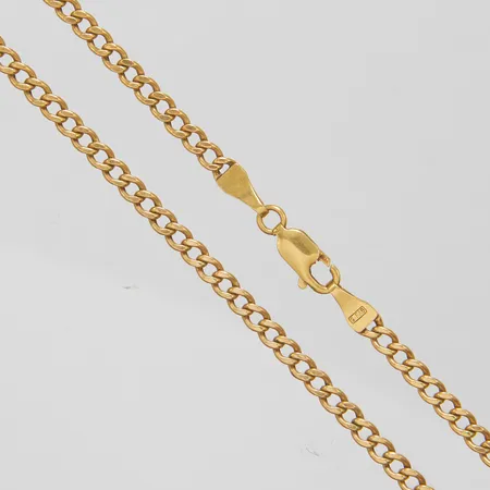 Kedja, pansarlänk, längd: 52,7cm, bredd: 2,8-2,9mm, ihålig, GF AB, 18K Vikt: 6,5 g