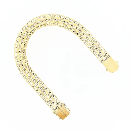 Armband X-länk med stav, 19cm, bredd 11mm, 18K Vikt: 21,8 g