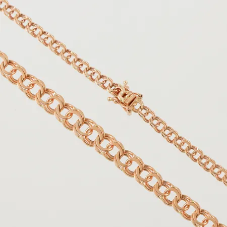 Collier Bismarck, Guldfynd AB, längd 45 cm, bredd 3.9-6.7 mm, 18k.OBS! Skickas tidigast 4/8 pga. semesterstängt. Vikt: 16,7 g
