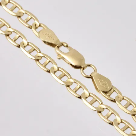 Kedja i 18K guld, 52,5cm, Ankar med stav, bredd 3,9mm, vikt 15,87g. 
