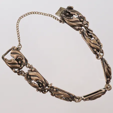 Armband, längd ca 17cm, bredd 15mm, säkerhetskedja, silver 830/1000, 25,2g Vikt: 25,2 g