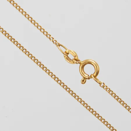 Kedja, längd: 50,5cm, pansarlänk , bredd:1,5mm, italienska stämplar, 18K  Vikt: 3,4 g