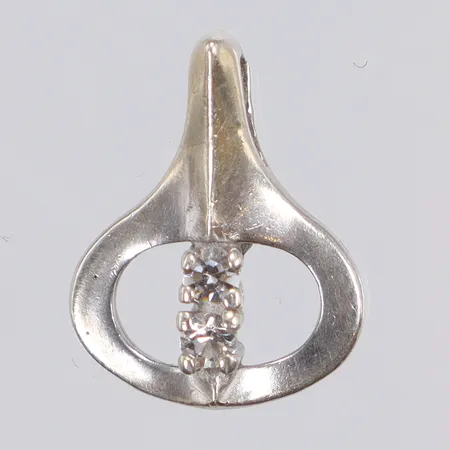 Hänge med vita stenar, 16x12mm inklusive hängöglan, silver 925/1000 Vikt: 1,3 g