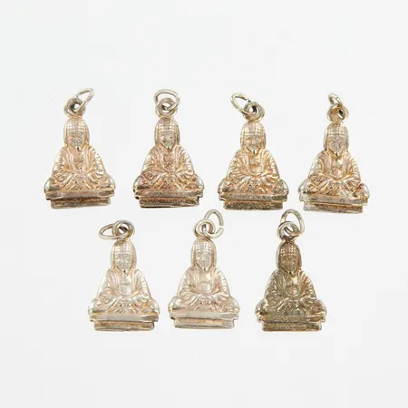 Sju hängen religiöst motiv, 20mm, bredd: 11mm, silver  Vikt: 5 g
