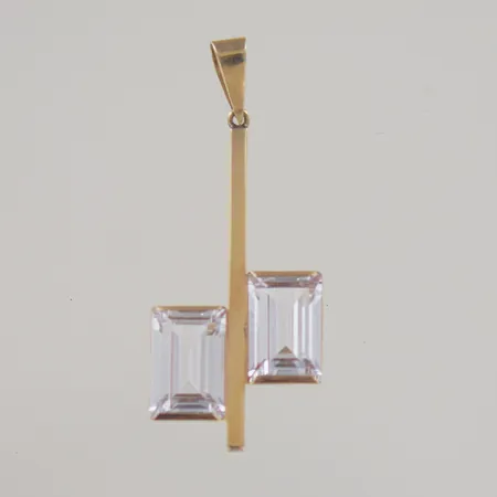 Hänge med stenar 60-tal, längd 4,5 cm, 18K  Vikt: 4,1 g