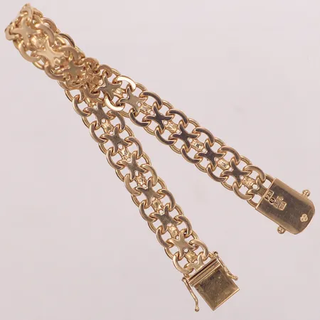 Armband X-länk, längd 18,5cm, bredd 9,1mm, 18K  Vikt: 23,9 g