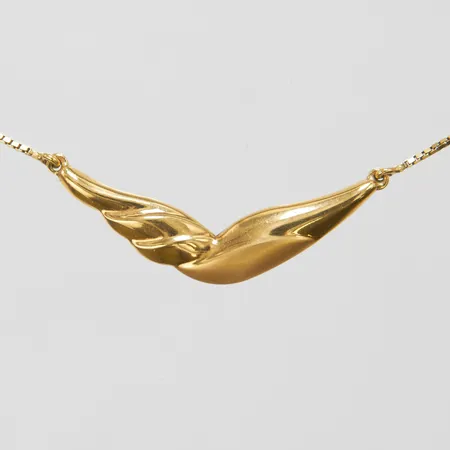 Collier, längd: 45cm, bredd: 0,8-10,7mm, delvis satinerad yta, 18K  Vikt: 3,3 g