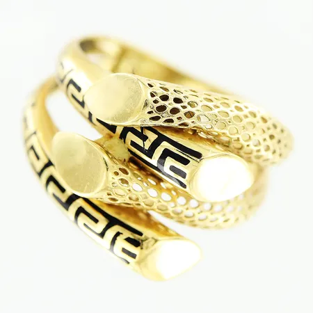 Ring, stl 18¼, bredd 2,5-16mm, buckla, 14K. Vikt: 4 g