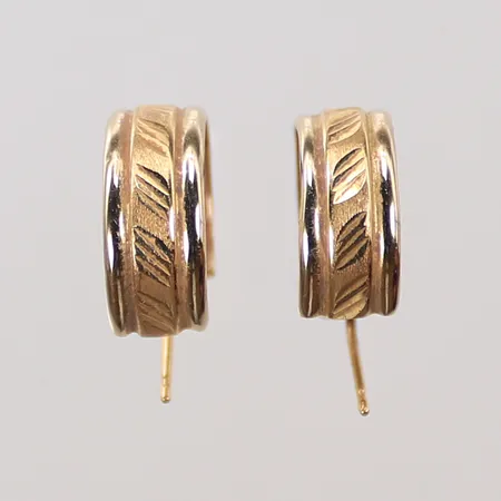 Örhängen, tvåfärgade, Ø 15mm, saknar snurrebussar, 14K, 1,5g Vikt: 1,5 g