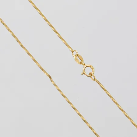 Kedja, ormlänk, längd: 43,5cm, bredd: 0,8mm, skadad länk, 14K Vikt: 3,3 g
