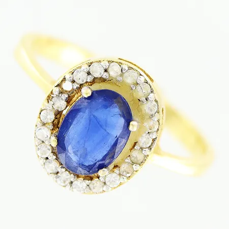 Ring, stenar, stl 18, defekt, 18K. Vikt: 2,6 g