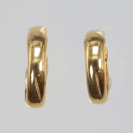 Ett par örhängen, creoler, Øca5mm, bredd 3mm, ojämna, buckliga, 18K  Vikt: 0,7 g