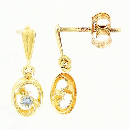 Ett par örhängen, stenar, 15x5mm, 18K. Vikt: 0,8 g