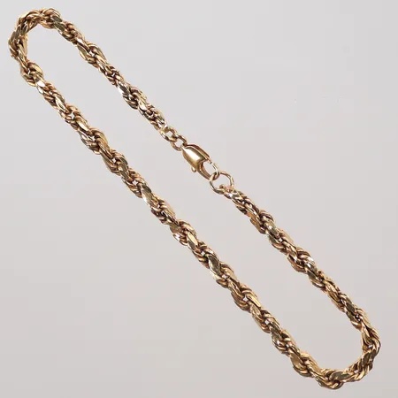 Armband, singapore, längd 19cm, bredd 4mm, lås i 18K, kedja 14K, 3,3g Vikt: 3,3 g