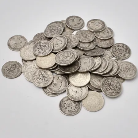 Mynt i silver från 1876-1940, 1002g.